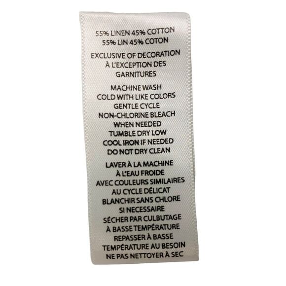 Beach Lunch Lounge Pin Strip Embroidered Cotton Linen Blend Drop Waist D… - Picture 9 of 14